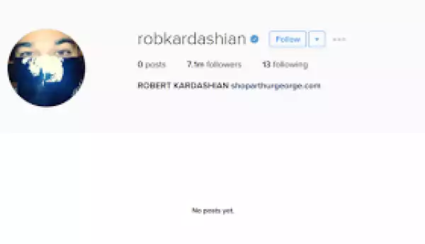 Rob Kardashian follows Tyga, unfollows Blac Chyna and deletes all his posts on IG